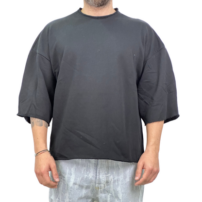 T-SHIRT CROP OVERSIZE MANICA A TREQUARTI