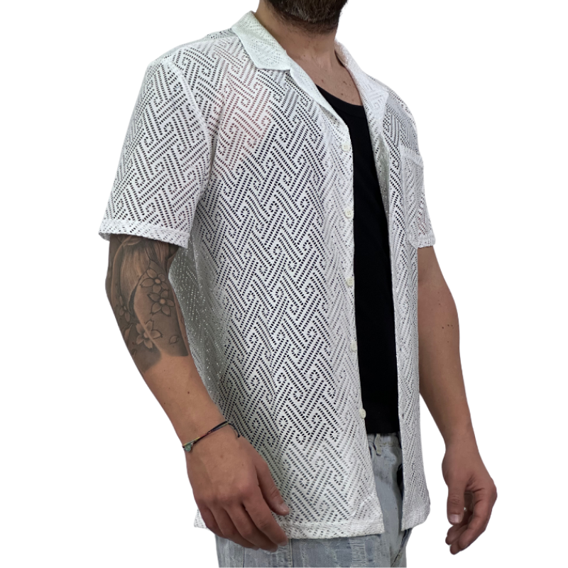 CAMICIA MEZZA MANICA TRAFORATA