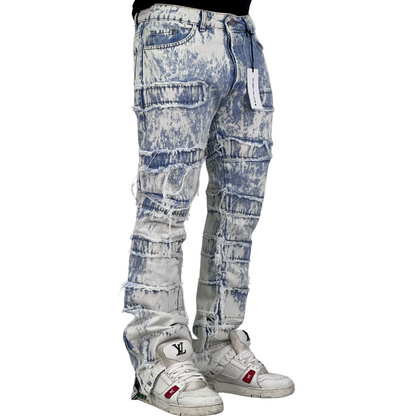 JEANS SFRANGIATI CON ZIP AL FONDO